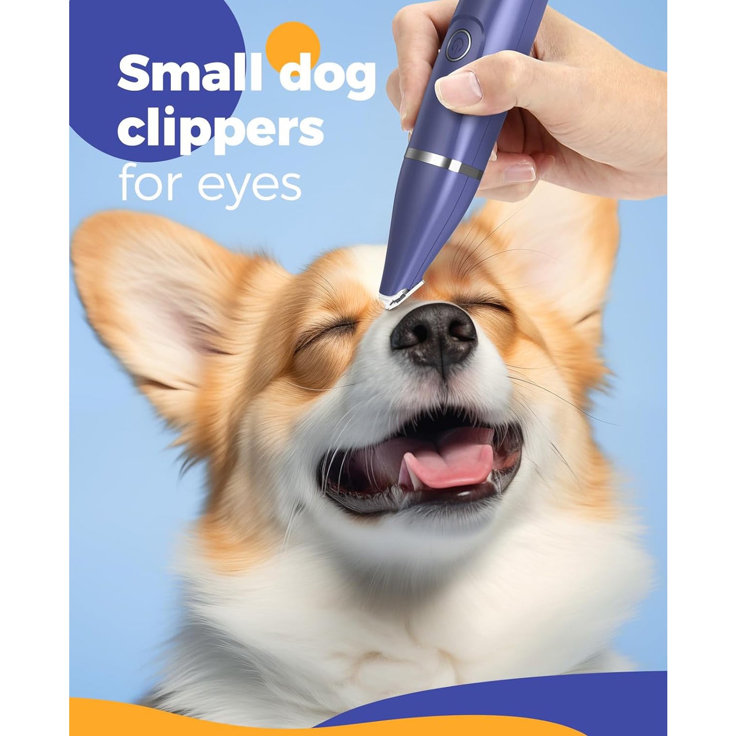 Oneisall 4 In 1 Dog Paw Trimmer for Small Dogs, Low Noise 2 Speed Dog Grooming Kit Include 3 Trimmer Heads & 1 Nail Grinder Head, Cordless Dog Clippers for Grooming, Small Dog Nail Grinder - Navy