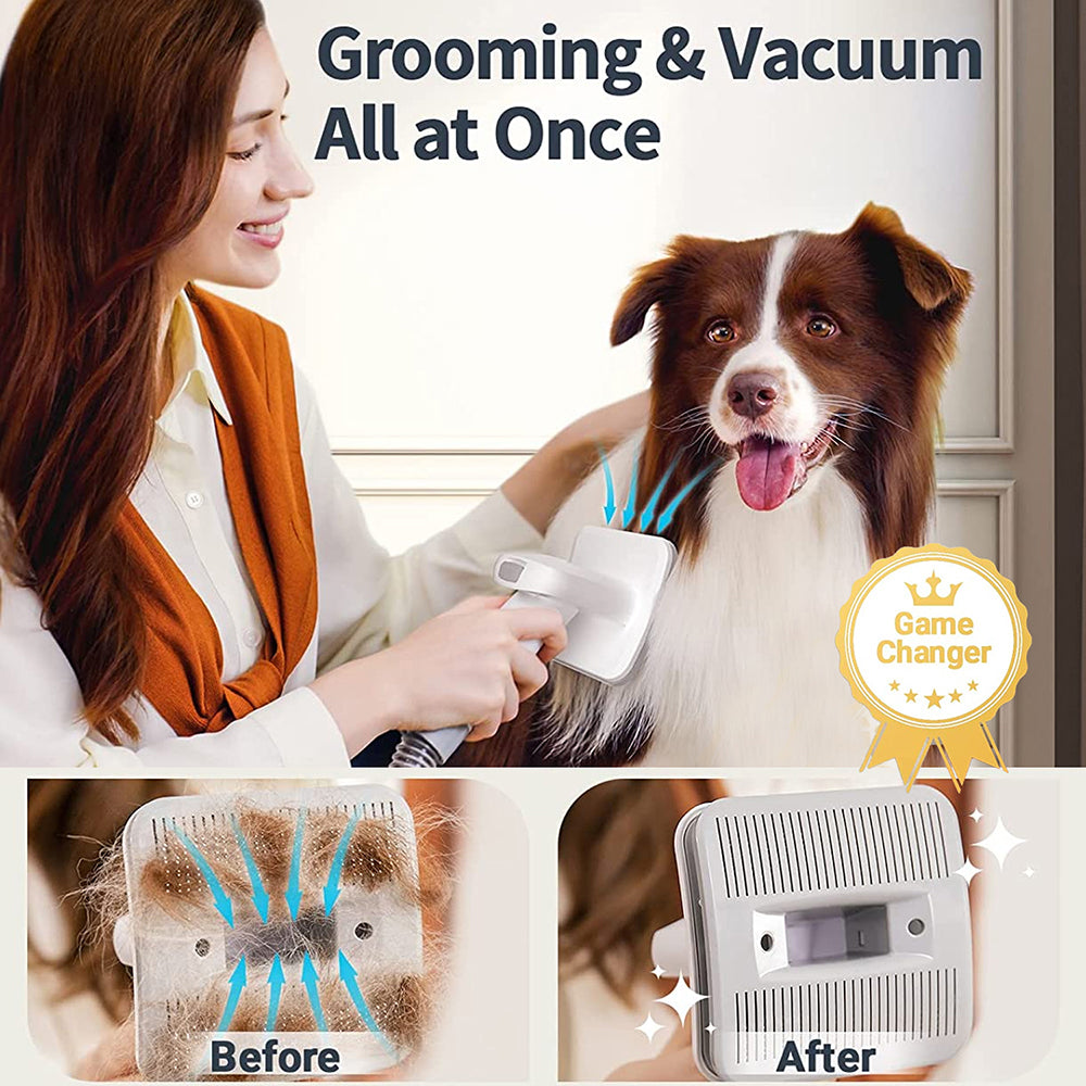 Oneisall LM2 Dog Grooming Kit, 7 in 1 Dog Hair Vacuum & Dog Clippers & Dog Paw Trimmer & Dog Nail Grinder & Dog Brush for Dogs Cats, 7 Pet Grooming Tools, 3 Mode Powerful Suction, with 1.5L Dust Cup